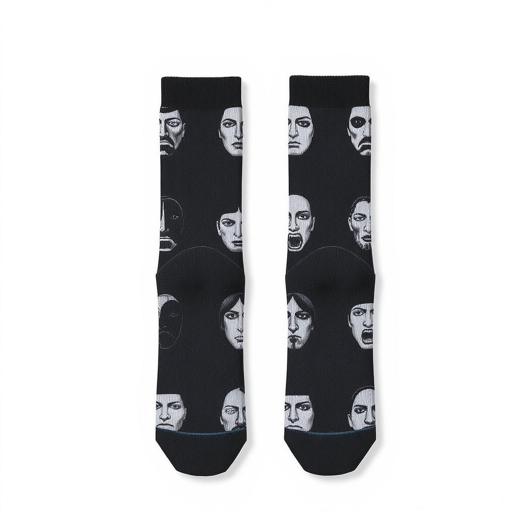 Hero shot of Cotton Blend Socks – Custom Face Patterns on white studio background, full product visible