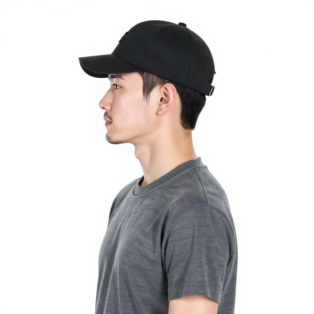 Cotton-Polyester Blend Hat from alternative angle showing side profile and adjustable strap