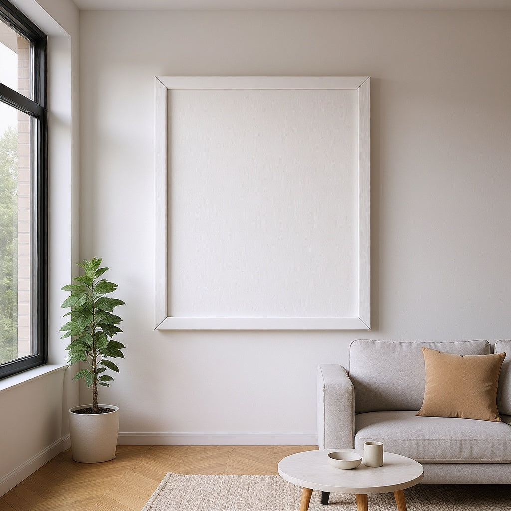 Gallery-Wrapped Canvas Print in living room setting, displaying custom photo, natural lighting