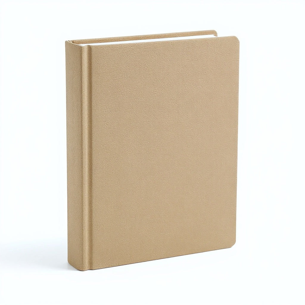Linen Personalized Photo Album from alternative angle showing side profile and construction details