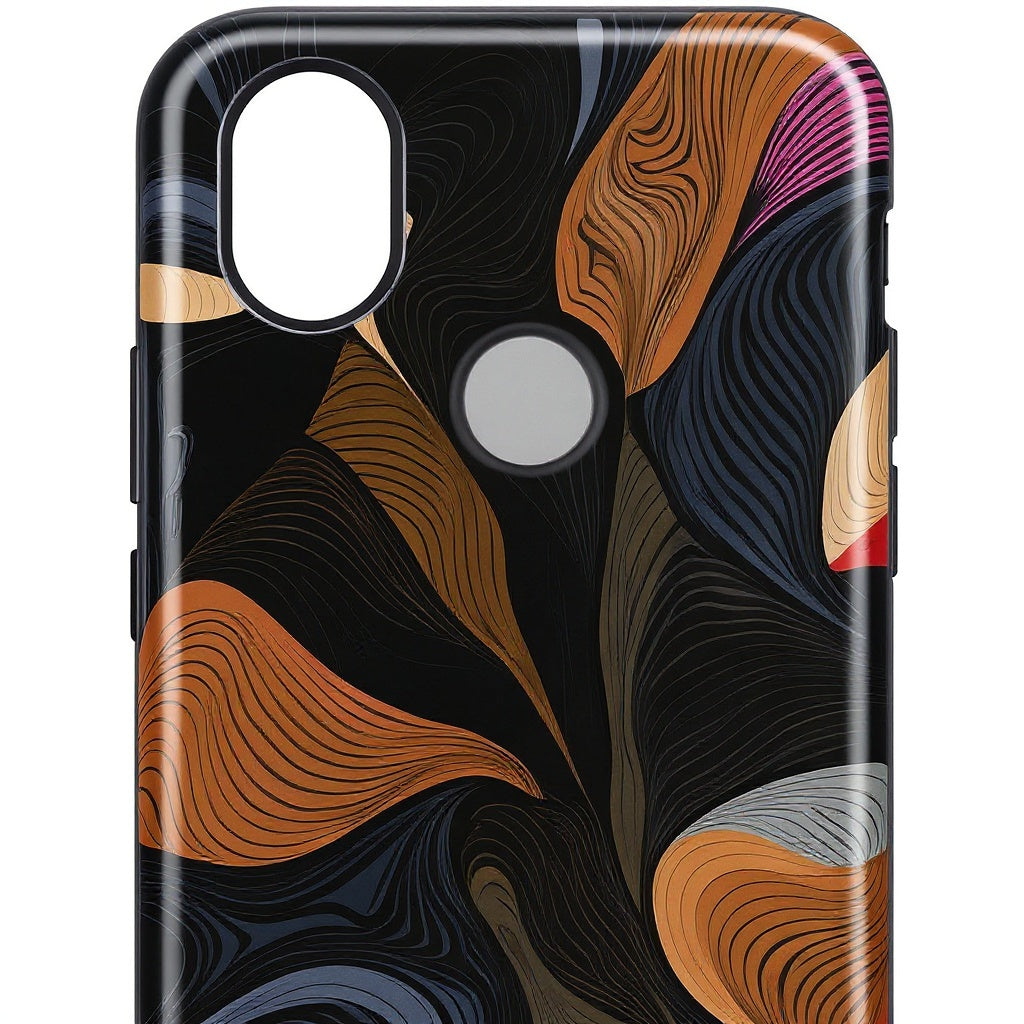 Close-up of vibrant print texture on Plastic Custom Photo Phone Case, macro texture shot