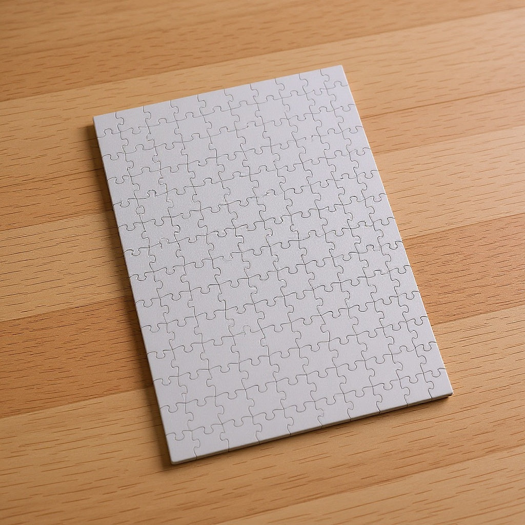 Premium Cardboard Photo Puzzle from alternative angle showing side profile and construction details