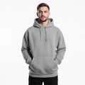 Hero shot of unisex cotton blend hoodie on white studio background, full product visible