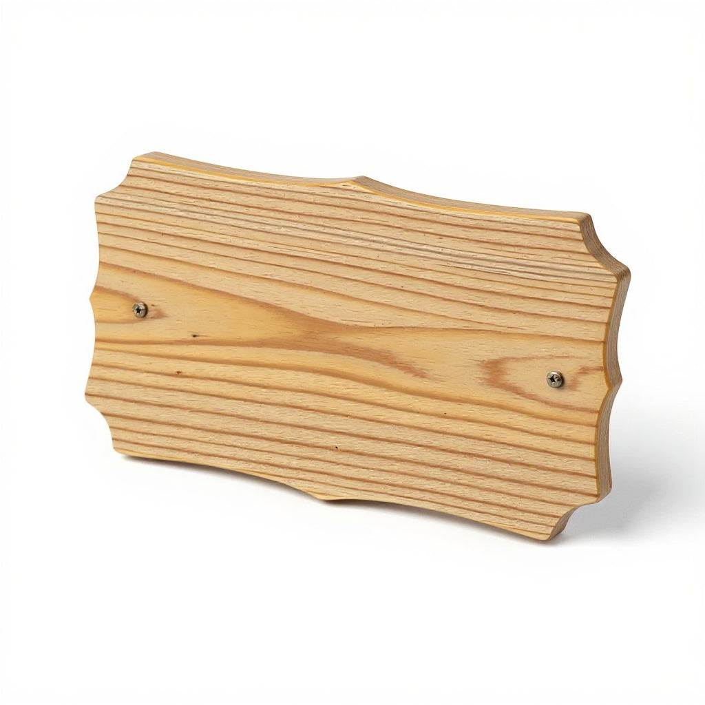 Wood Wall Sign from alternative angle showing side profile and construction details