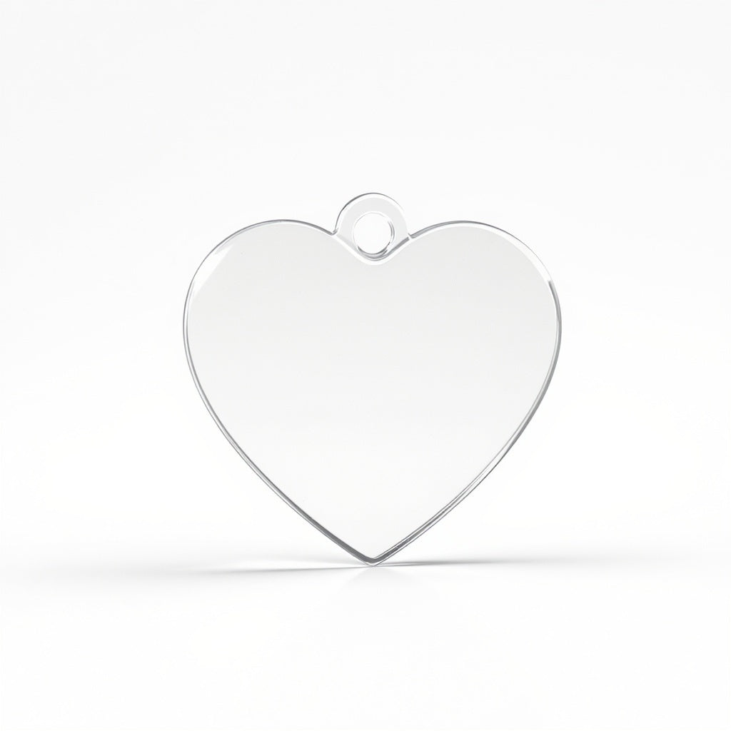 Acrylic Photo Keychain – Heart-Shaped Design, 2x2 Inches, Clear